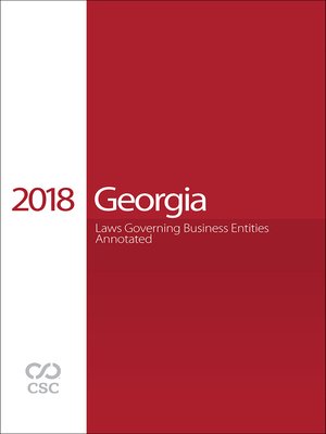 cover image of CSC&reg; Georgia Laws Governing Business Entities Annotated